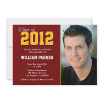 Class 2012 Graduation Invitation Maroon and Gold