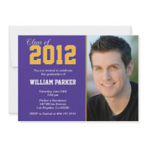 Class 2012 Graduation Invitation Purple and Gold