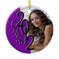 Class 2012 Graduation Photo Purple ornament