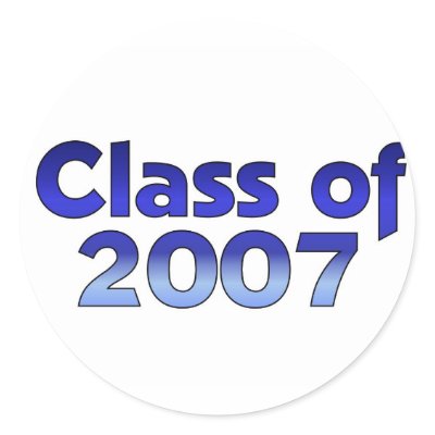 Class of 2007 Blue & White Sticker by dndartstudio