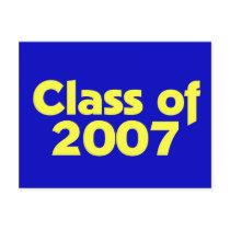 Class of 2007 Blue & Yellow postcards by dndartstudio Class of 2007 Blue & Yellow postcards