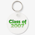 Class of 2007 Green & White keychains by dndartstudio Class of 2007 Green & White keychains