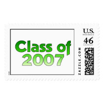 Class of 2007 Green & White postage by dndartstudio Class of 2007 Green & White postage