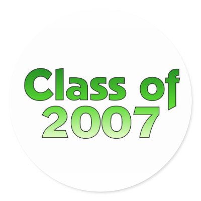 Class of 2007 Green & White Stickers by dndartstudio