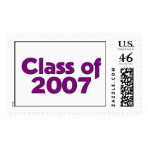 Class of 2007 Purple & White postage by dndartstudio Class of 2007 Purple & White postage