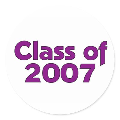 Class of 2007 Purple & White Sticker by dndartstudio