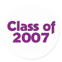 Class of 2007 Purple & White stickers by dndartstudio Class of 2007 Purple & White stickers