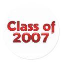 Class of 2007 Red & White stickers by dndartstudio Class of 2007 Red & White stickers