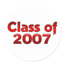 Class of 2007 Red & White stickers by dndartstudio Class of 2007 Red & White stickers