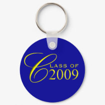 Class of 2009 Blue and Gold Graduation Key Ring keychains