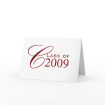 Class of 2009 Graduation - Red - Blank inside Greeting Cards