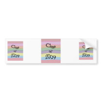 Class of 2009 Pastel Twist Square Bumper Sticker bumper stickers