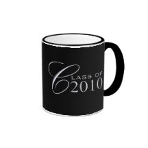 Class of 2010 Graduation Gift Mugs - Black Silver