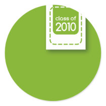 class of 2010 green graduation sticker stickers