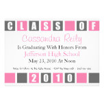 Class Of 2010 Invitation (Pink / Gray Boxes)