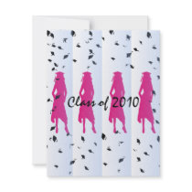 Class of 2010 Pink & Blue Grad Silhouettes Custom Invites