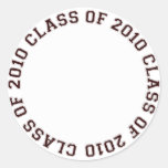 Class of 2010 school college graduation gift tag sticker