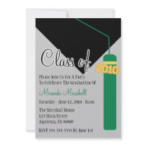 Class Of 2010 Tassel Graduation Invitation (Green)
