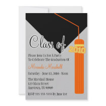 Class Of 2010 Tassel Graduation Invitation Orange