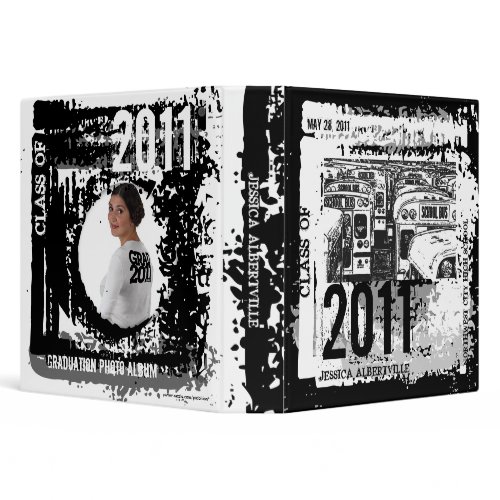 Class of 2011 Binder School Bus Add Photo Black binder