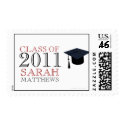 Class of 2011 Black Red Grad Name Postage Stamps stamp