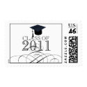 Class of 2011 Black Swirl Grad Name Postage Stamps stamp