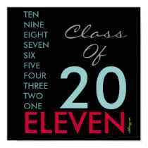 Class of  2011 Custom Poster (Black) posters