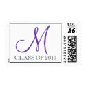 Class of 2011 Grad Purple Monogram Postage stamp