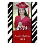 Class of 2011 Graduates Zebra Red Personalized Invite