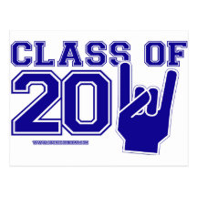Class of 2011 Graduation Blue and White Postcard