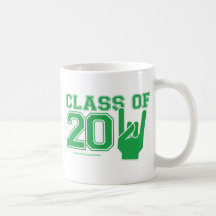 Class of 2011 graduation green and white mugs
