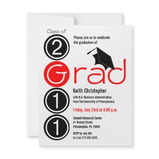Class Of 2011 Graduation Invitation Cap184 invitation