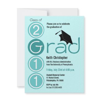Class Of 2011 Graduation Invitation Cap186 Blue invitation