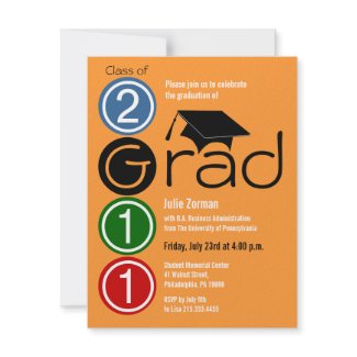 Class Of 2011 Graduation Invitation Cap187 Orange invitation