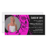 Class of 2011 Graduation Photo Card Neon Pink