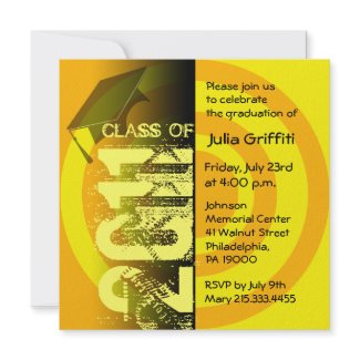 Class of 2011 Invitation CY224 Yellow Circle invitation