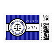 Class Of 2011 Law School Graduation Stripes (Blue) Postage Stamp