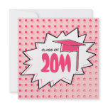 Class of 2011 Pink Pop Art Graduation Invitation