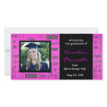 Class of 2011 Seniors Hot Pink Grad Announcement Photo Cards