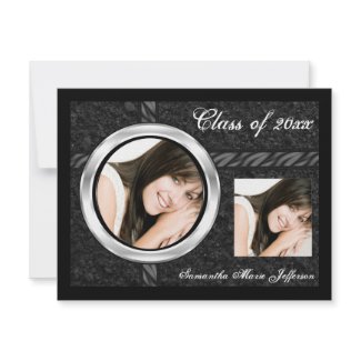 Class of 2011 Sleek Black Graduation Announcement invitation