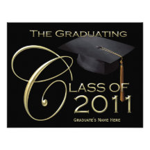 Class of 2011 Smooth Black Graduation Announcement