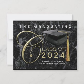 Class of 2011 Smooth Black Graduation Announcement invitation