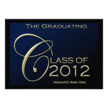Class of 2012 5x7 Blue Graduation Announcement