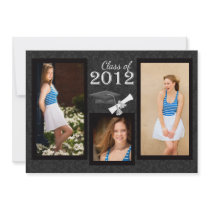 Class of 2012 Black Damask Graduation Invitation