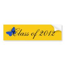 Class of 2012 - Blue and Gold Butterfly bumper stickers
