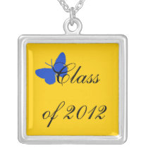 Class of 2012 - Blue and Gold Butterfly necklaces