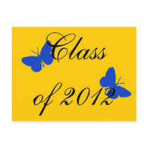 Class of 2012 - Blue and Gold Butterfly postcards