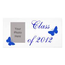 Class of 2012 - Blue Butterfly Photo Card Template