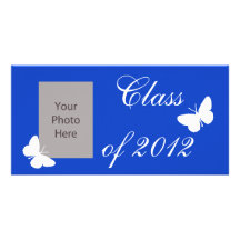 Class of 2012 - Blue Butterfly Photo Card Template