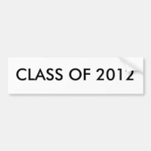 CLASS OF 2012 BUMPER STICKER